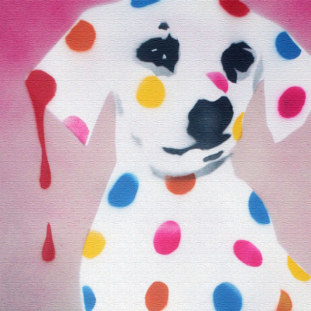 His & Hers, Damien's dotty, spotty, puppy dawg  + FREE bad poem (on canvas).