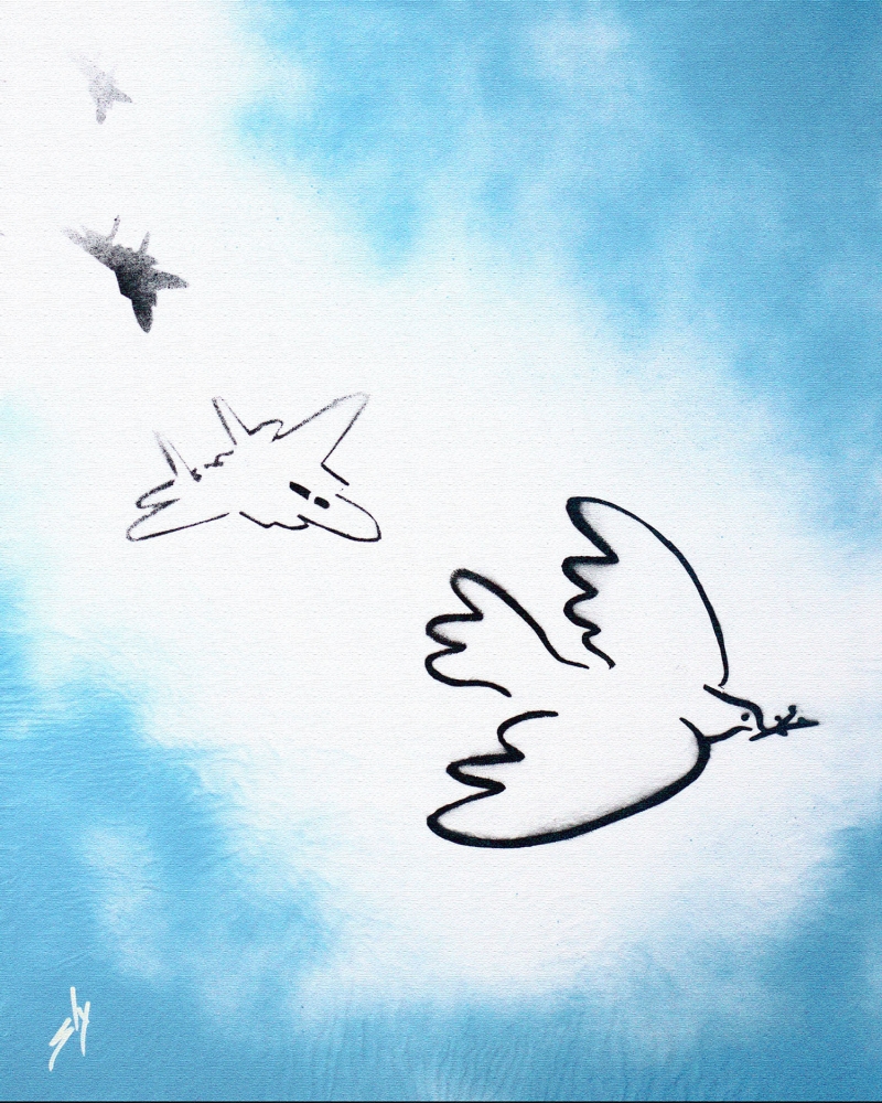 Dogfight Dove (on canvas).