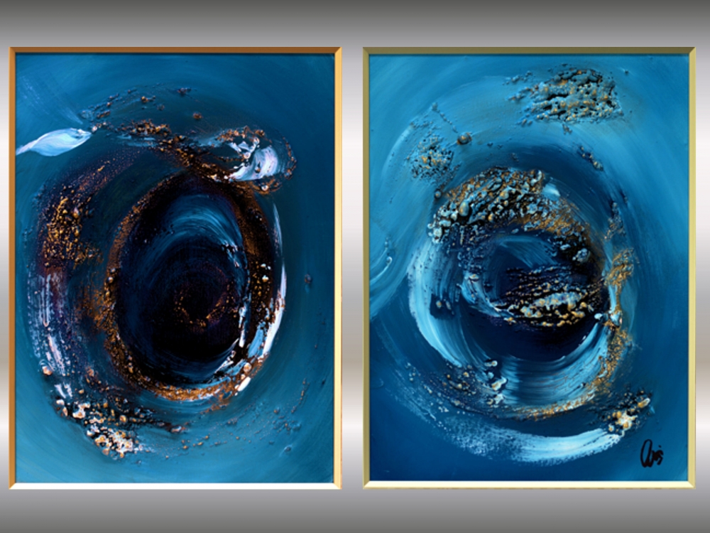 Galaxies - original artwork, structured and framed paintings