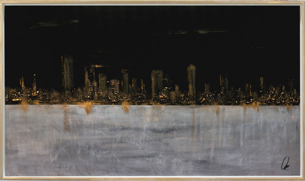 Golden City - Abstract Cityscape in Frame