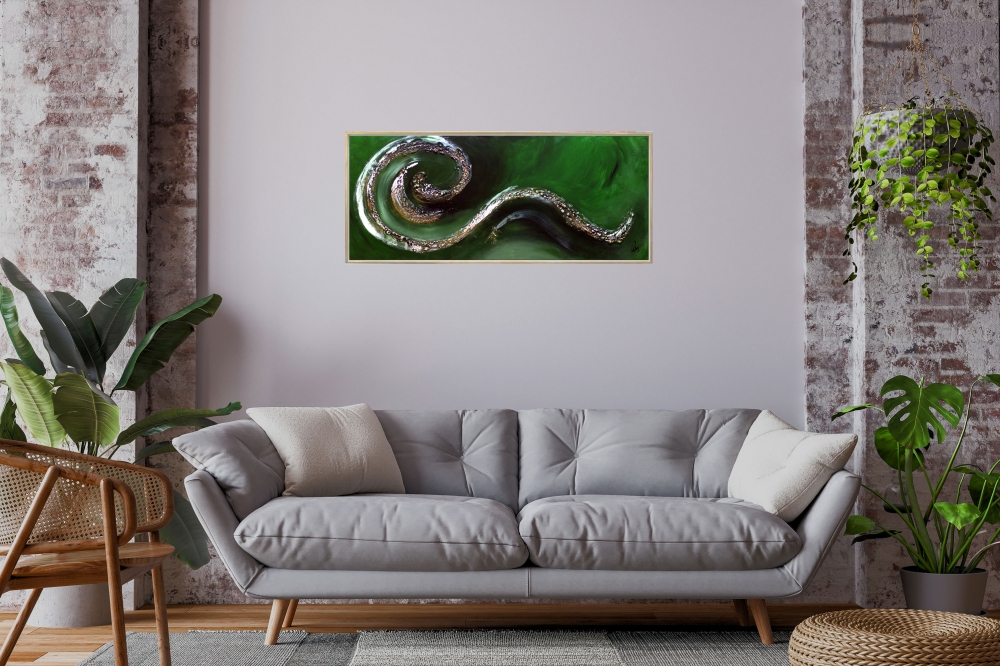 Go Green - Abstract Painting in Frame