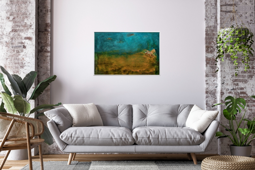 Golden Pond - Acrylic Painting in Frame