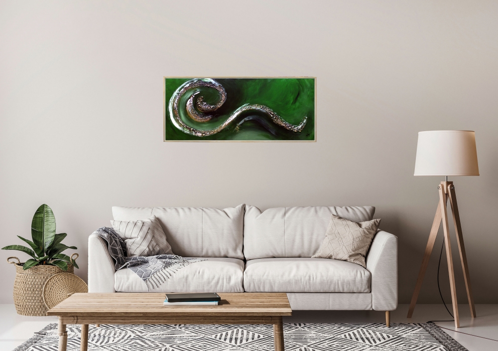 Go Green - Abstract Painting in Frame