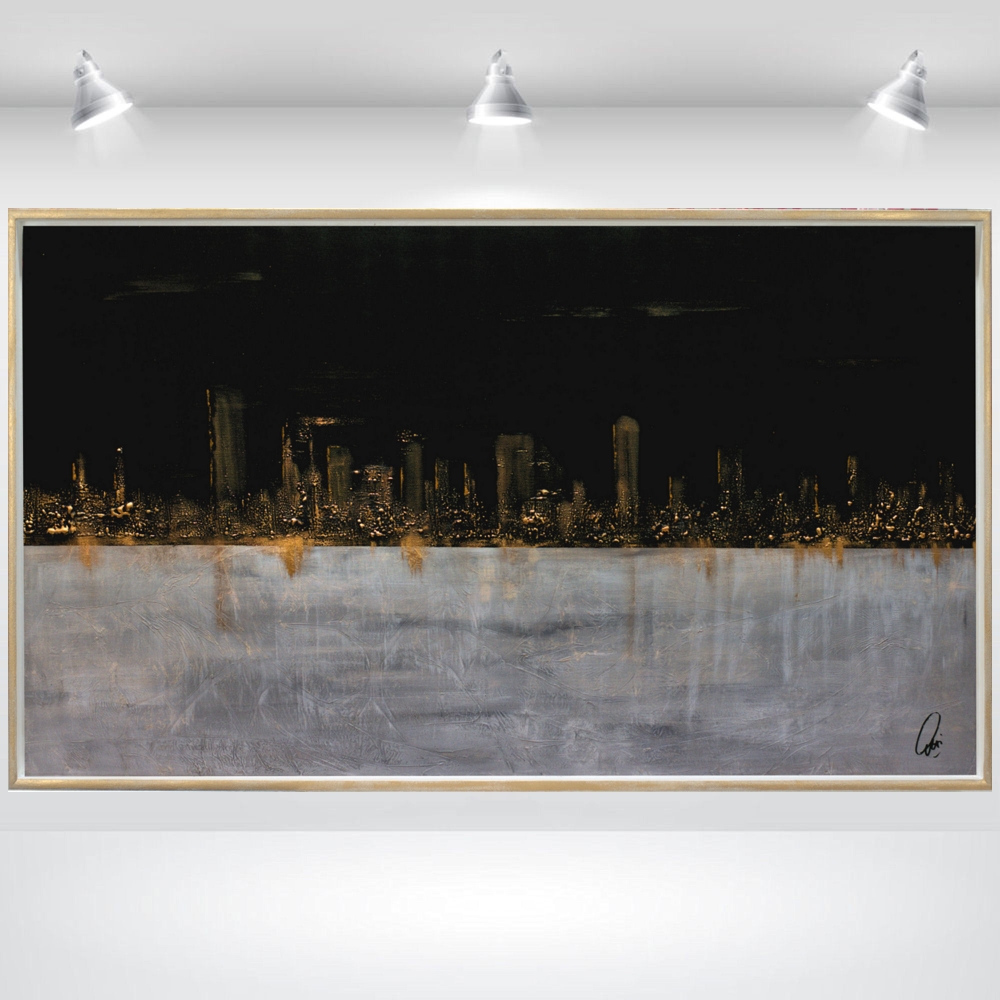 Golden City - Abstract Cityscape in Frame