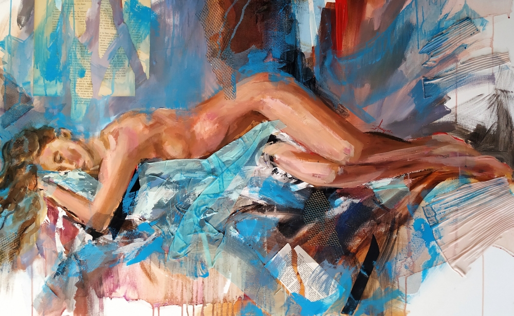 Out of My Dream- Nude woman painting on canvas 