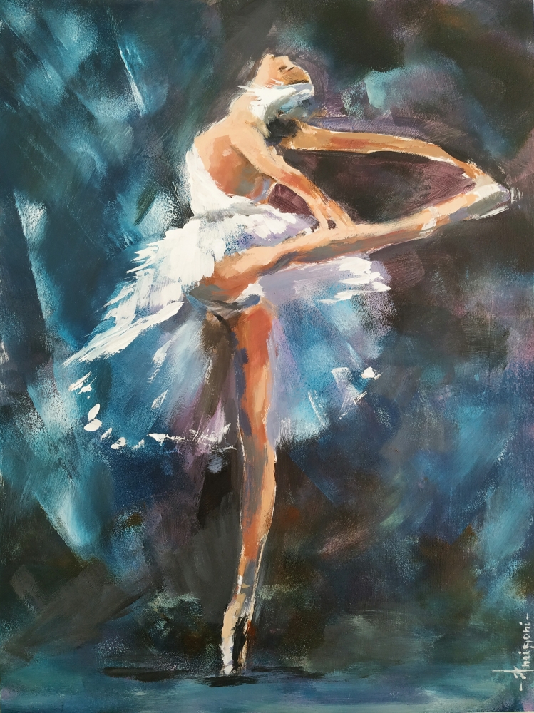 Ballerina  Series 8-Ballet Painting on Wood