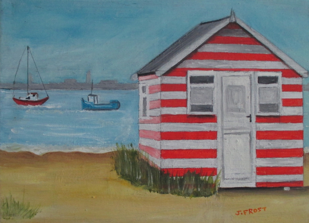 Beach hut and boats