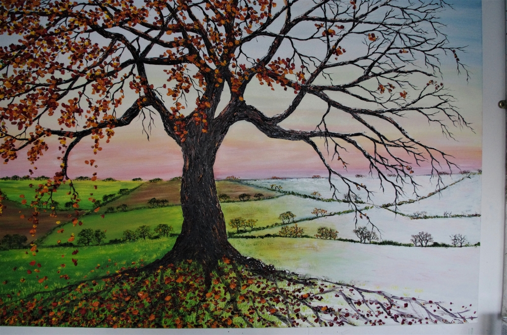 Oak of Autumn And Winter. 120cm X 100cm.