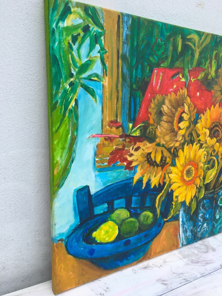 Still Life with Sunflowers, Lemon and Limes