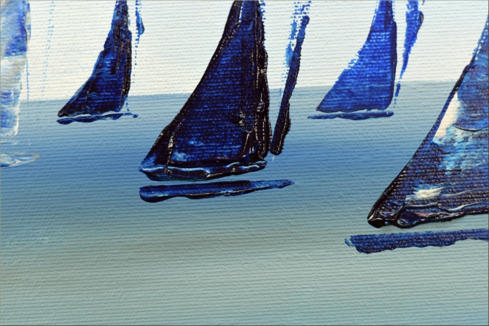 Around the World 2- acrylic abstract sailboat painting