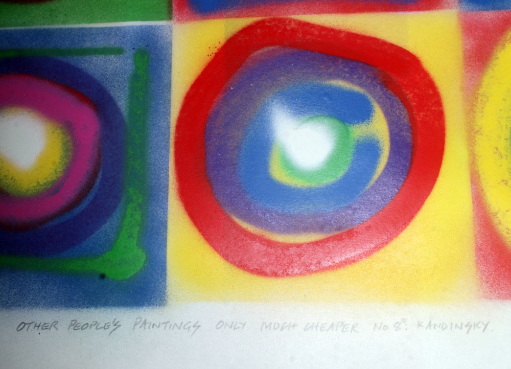 Other people’s paintings only much cheaper: No. 8 Kandinsky.  (On chunky canvas)