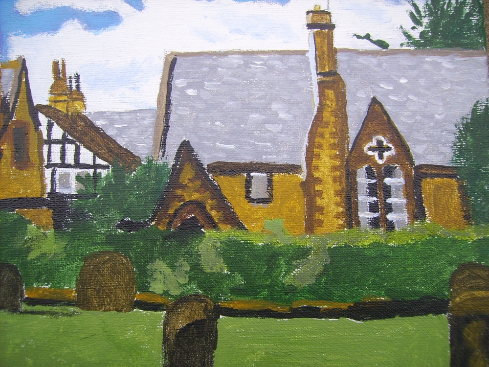 St Peters church yard at Winchcombe.