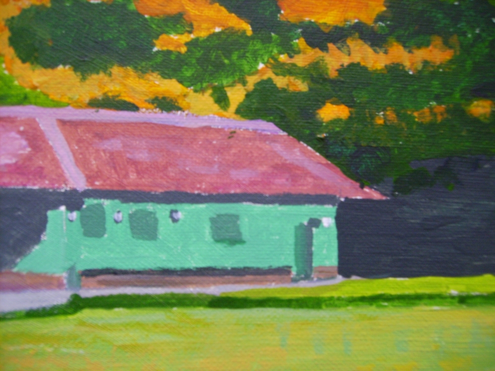 The bowling green in Autumn.