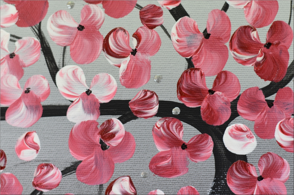 Soulsisters - Acrylic Painting Red Cherry Blossoms