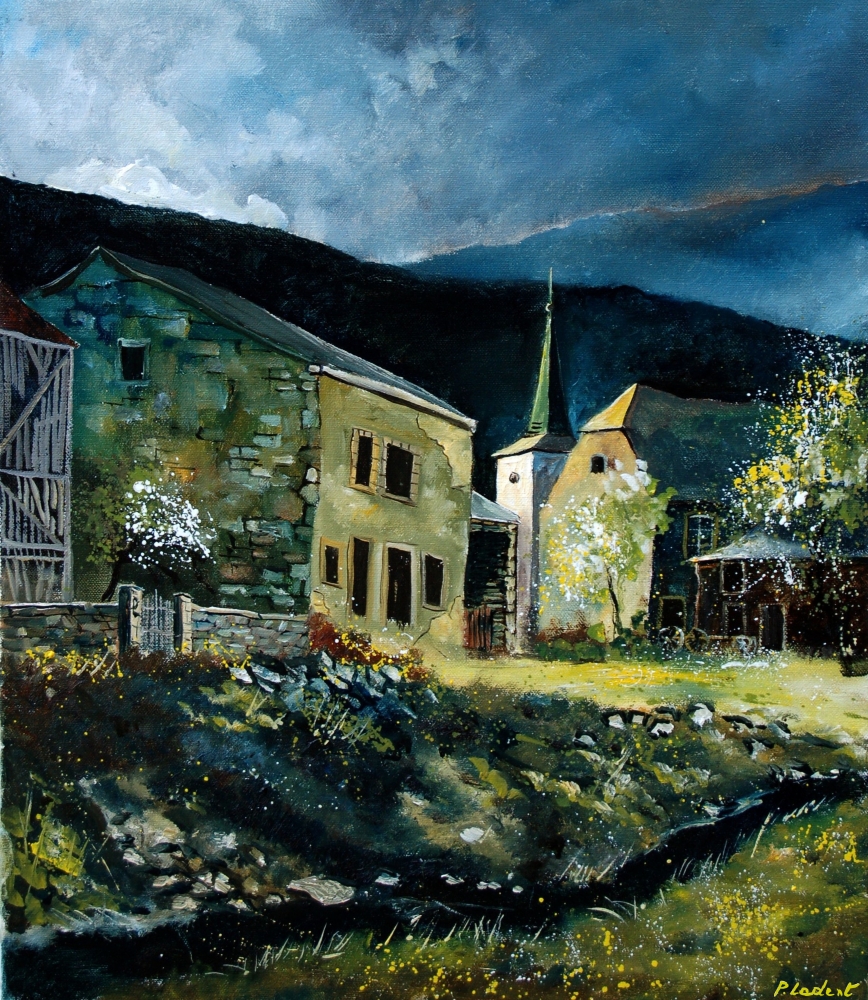 Spring light in an old village 