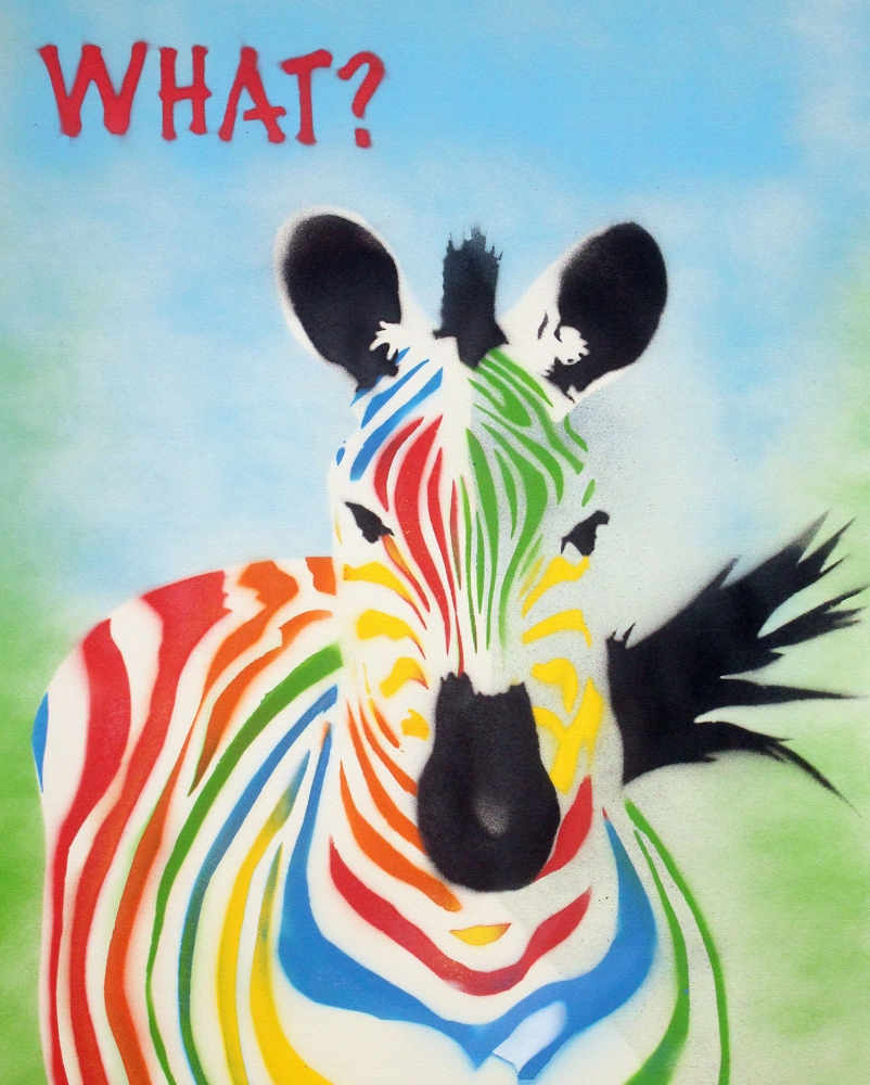 What Zebra!  On canvas