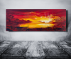 Red Sunset on a small Panoramic Canvas