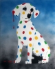 Damien's dotty, spotty, puppy dawg (Blue) + FREE bad poem (on canvas).