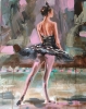 Black Swan-Ballerina  Series 12-Ballet Painting on Wood-Bedind the Scenes