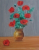 A vase of poppies