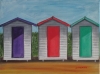 Three beach huts