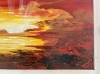 Red Sunset on a small Panoramic Canvas