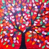 The Quirky Love Tree in a Red Sky