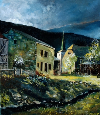 Spring light in an old village 