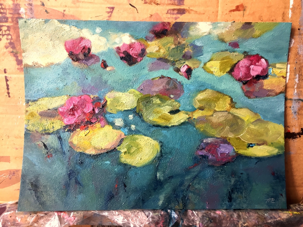 WATER LILIES OIL PAINTING