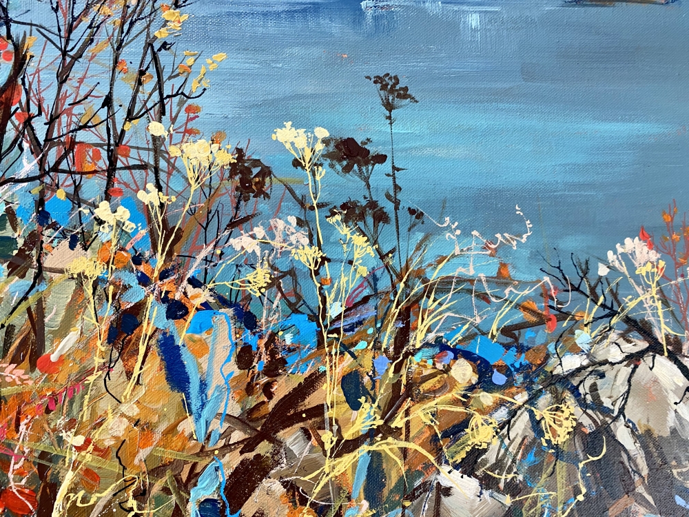 Autumn Flowers On The Lake