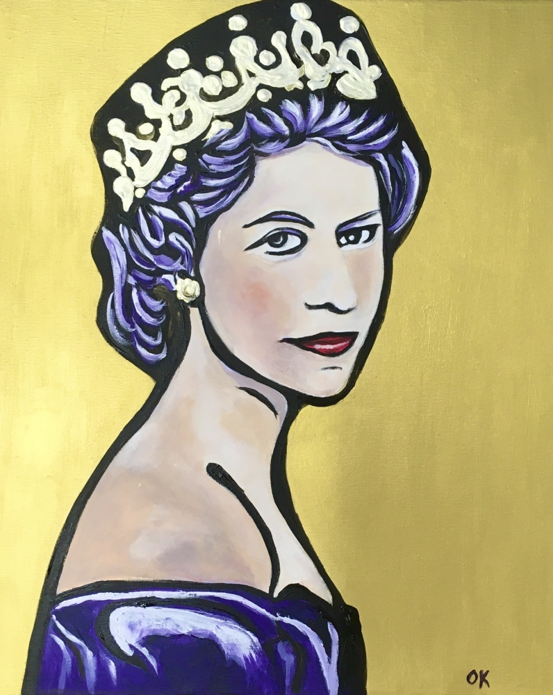 HER MAJESTY QUEEN ELIZABETH II ON THE GOLDEN BACKGROUND