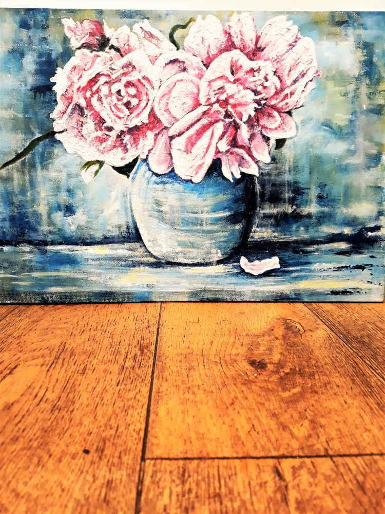 Vase with Big Pink Flowers