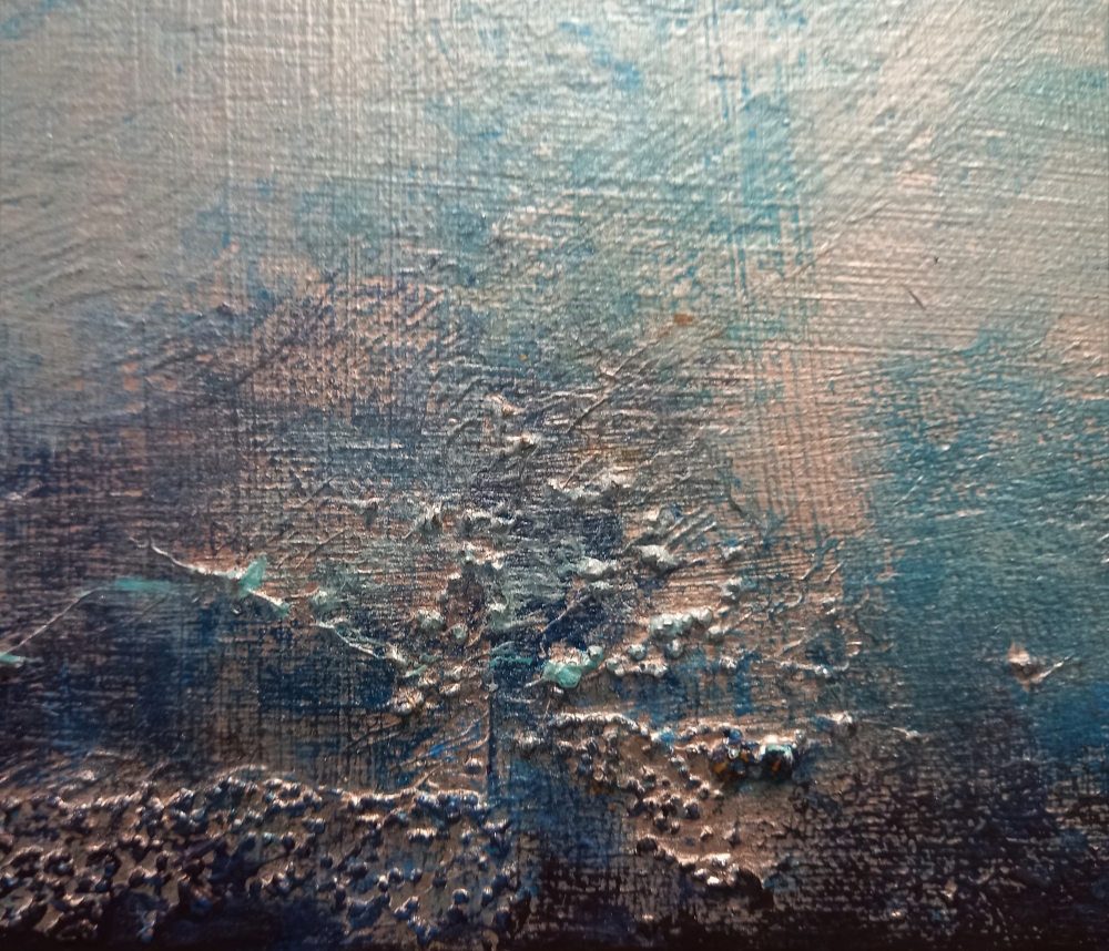 XL Blue Bay 76 x 51cm Textured Abstract Painting