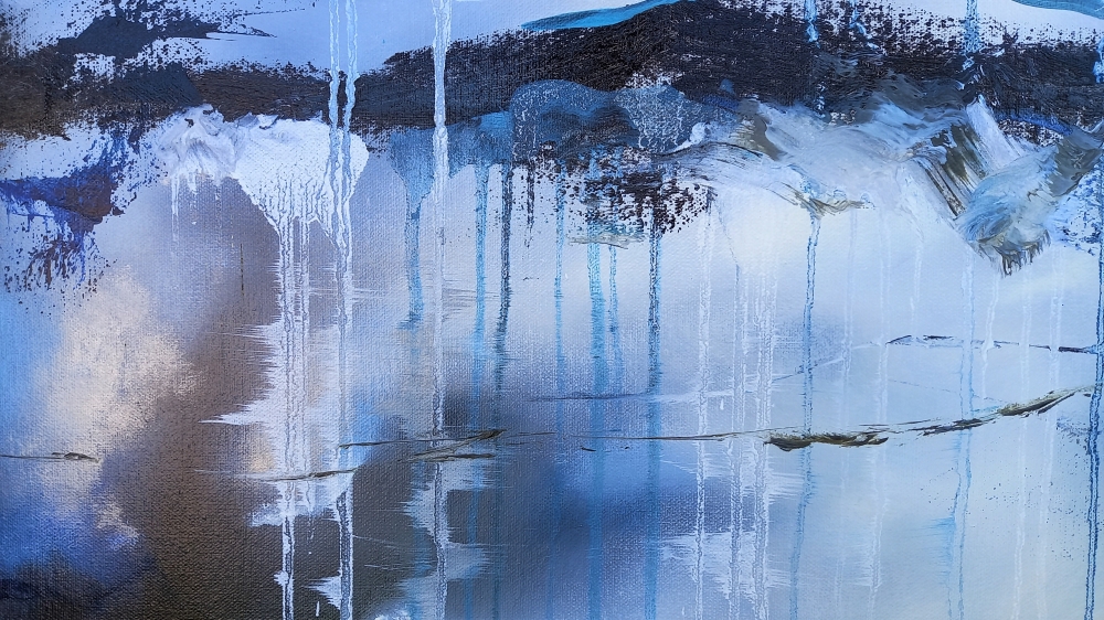 XXXL Abstract Antarctica 200 x 100 cm Diptych Oil Painting