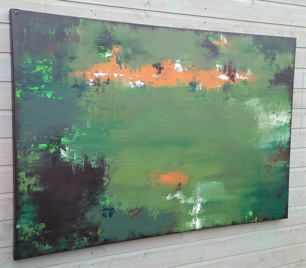 XXXL Green Echoes 150 x 100cm (59 x 39 inch) Abstract Painting