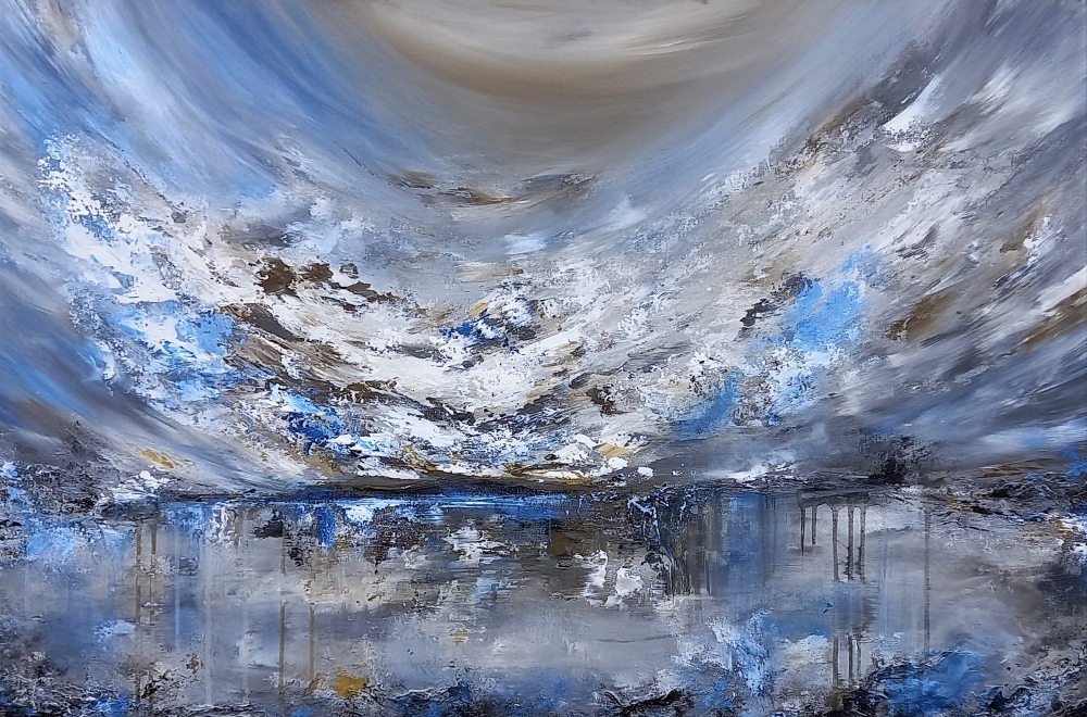 XXXL Drifting Clouds 120 x 80 cm Textured Painting