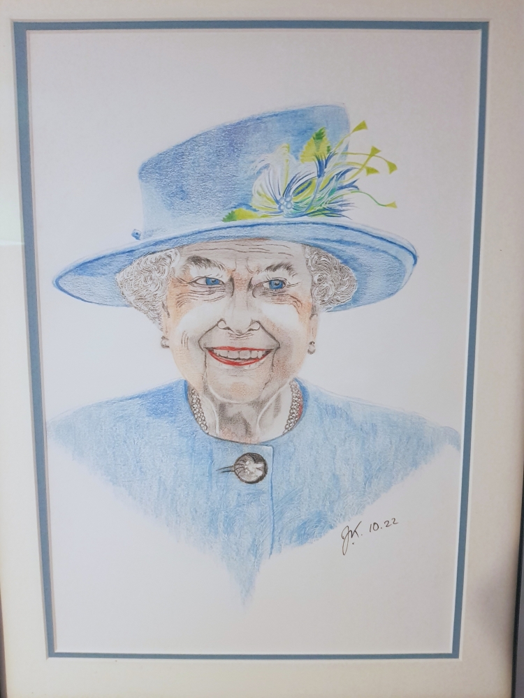 HRH Queen Elizabeth II Pencil Portrait 