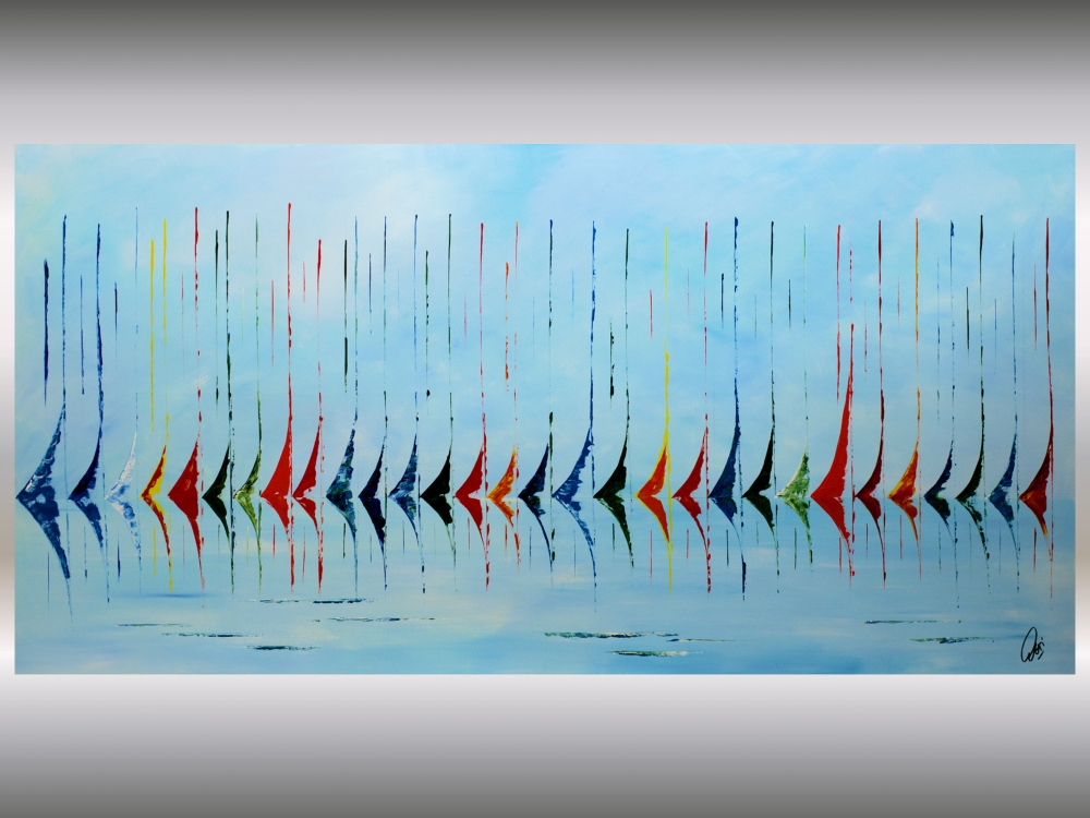 Regatta - XXL Sailboat Painting on Stretched Canvas