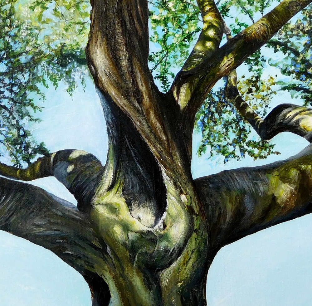 Cri de Coeur, Cry From the Heart, realistic painting of a tree