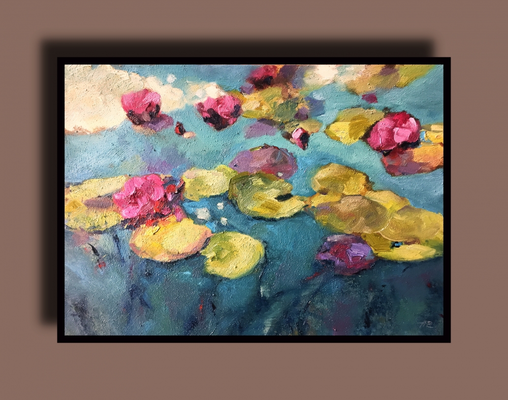 WATER LILIES OIL PAINTING