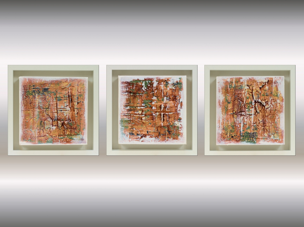 Green Train - Small Abstract Artworks in Frame