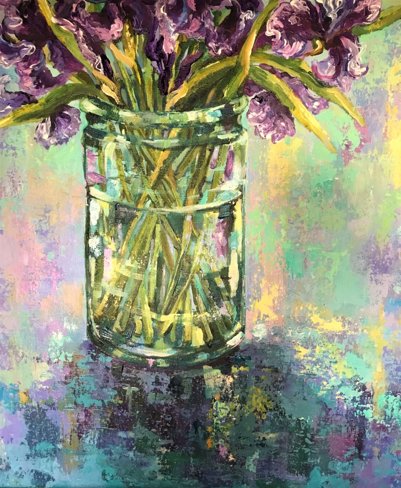 IRISES IN A VASE