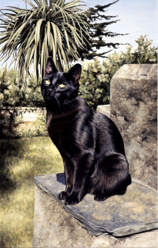 Lord Of The Manor - Black Cat Painting