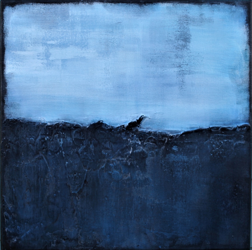 Blue Coast 40 x 40cm Textured Abstract Painting