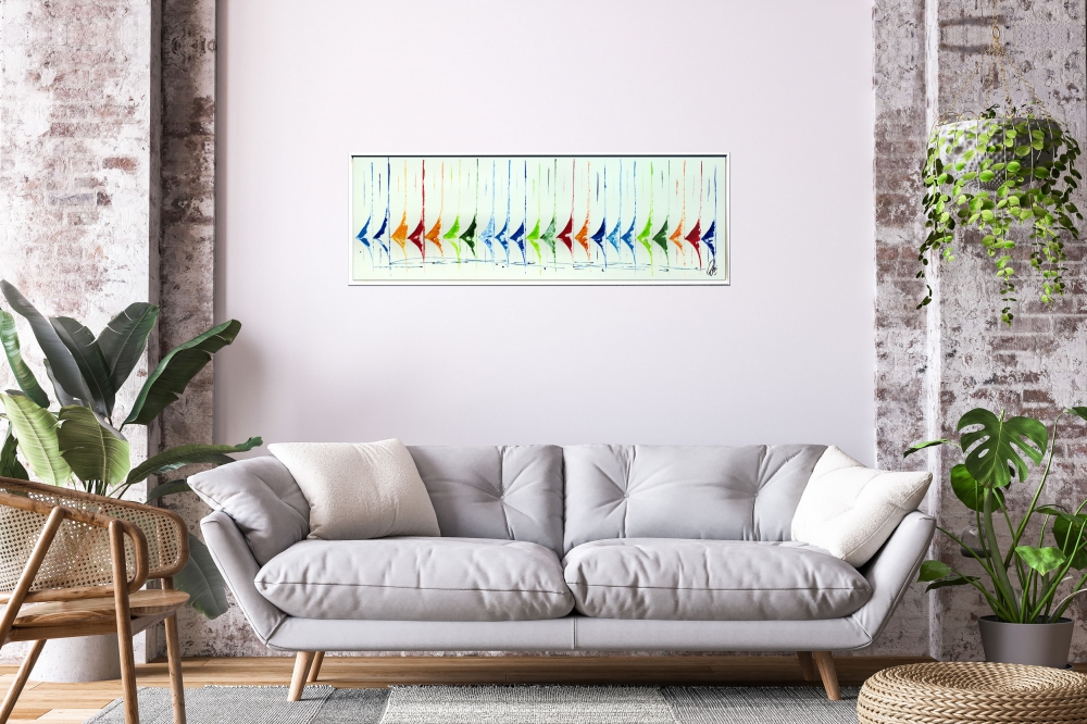  White Summer - abstract acrylic painting, canvas wall art, framed modern art