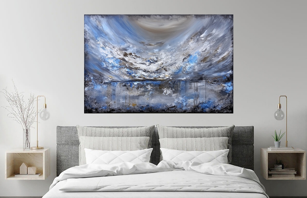 XXXL Drifting Clouds 120 x 80 cm Textured Painting