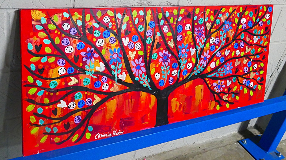 Jewelled Red Tree in a Bright Red Sky