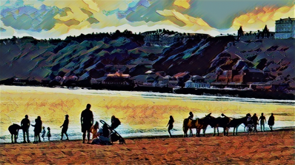 Scarborough Beach with donkeys