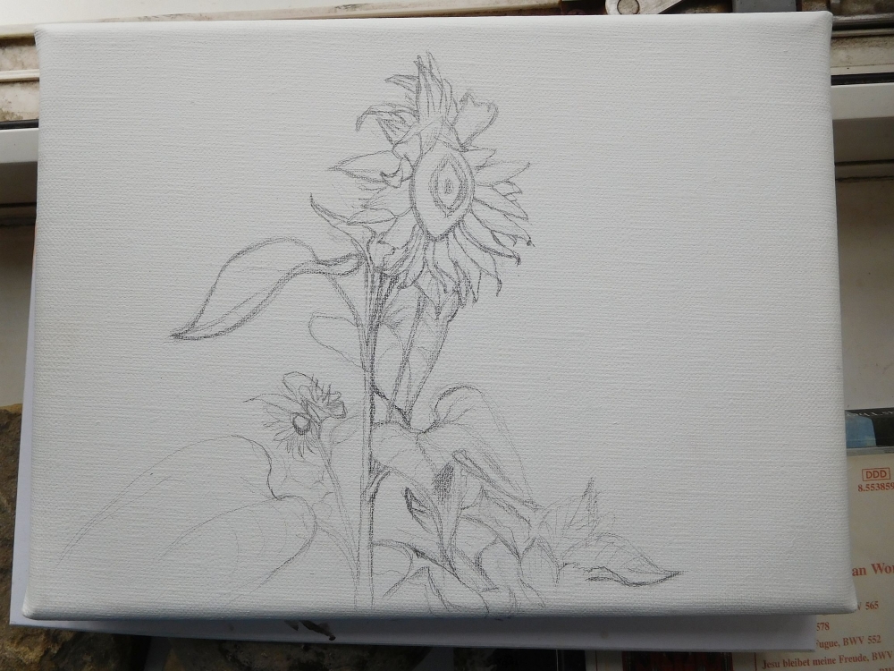 Yorkshire Sunflowers, floral painting