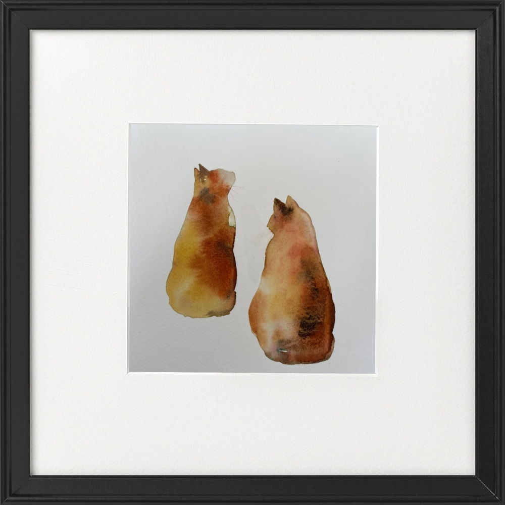 Two Tortoiseshell Cats framed